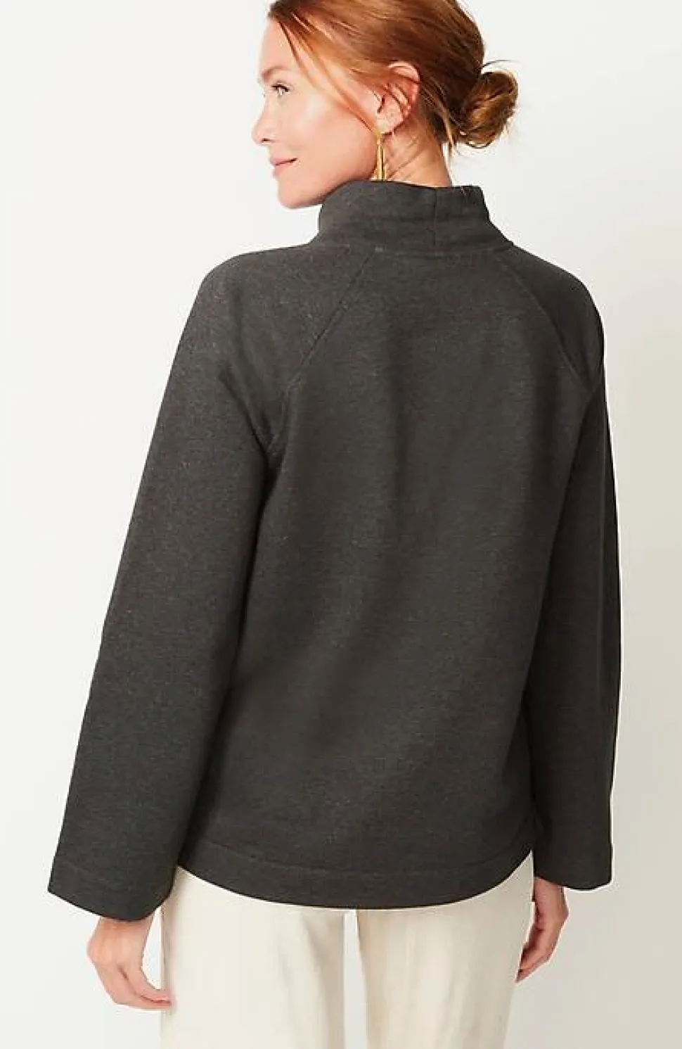 Seamed Fleece Mock-Neck Top | Jjill