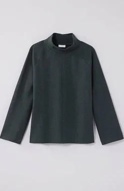 Seamed Fleece Mock-Neck Top | Jjill