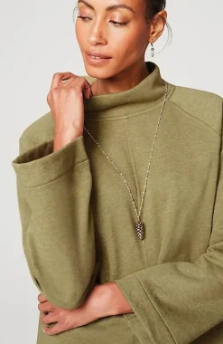 Seamed Fleece Mock-Neck Top | Jjill