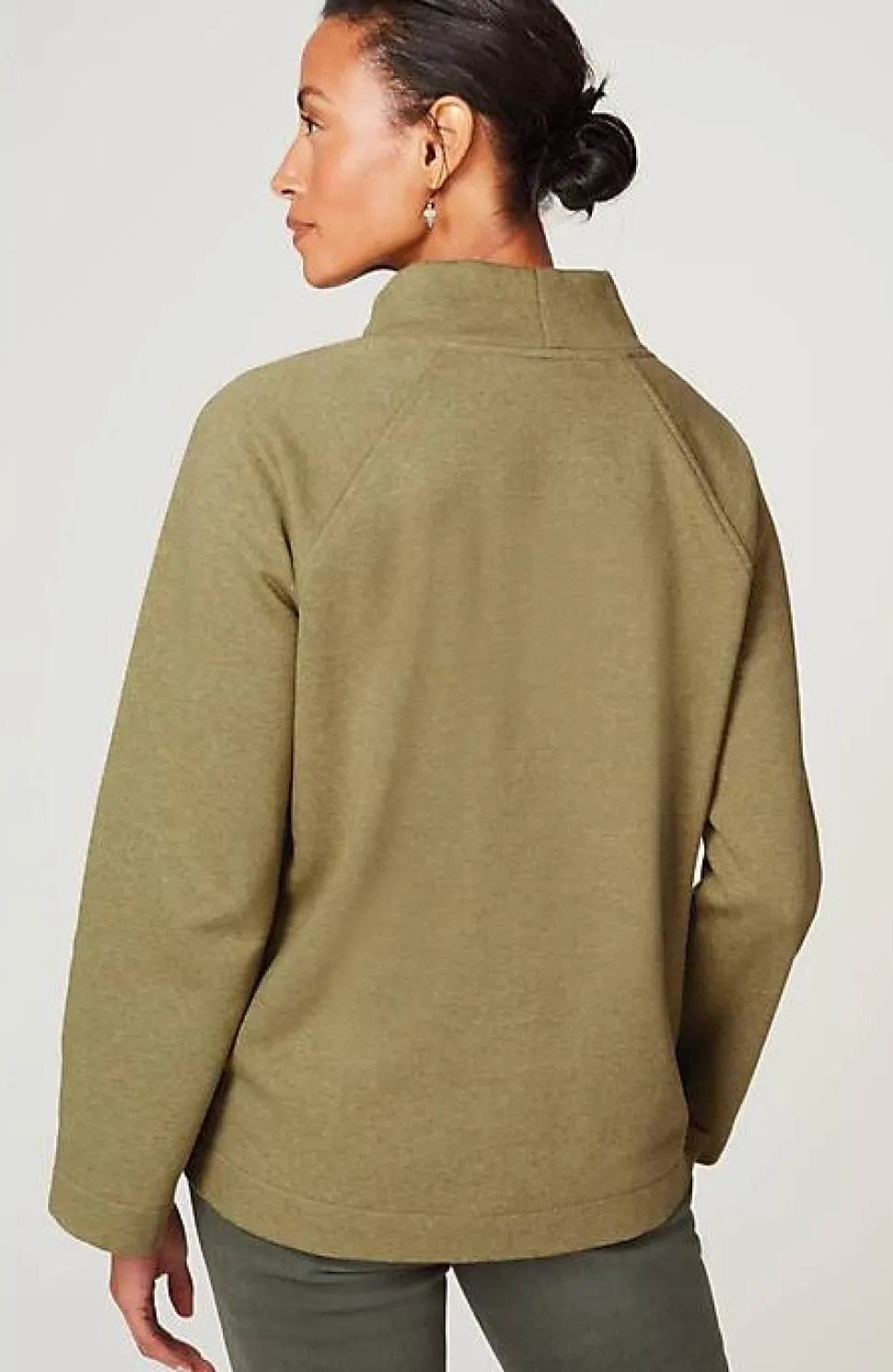 Seamed Fleece Mock-Neck Top | Jjill