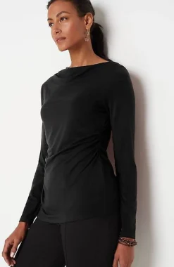 Shirred-Waist Draped Top | Jjill