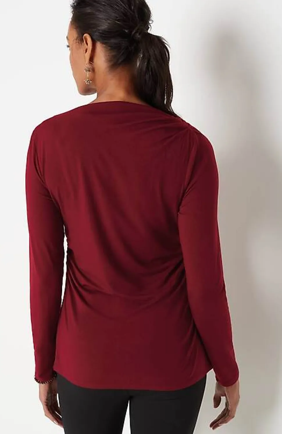 Shirred-Waist Draped Top | Jjill