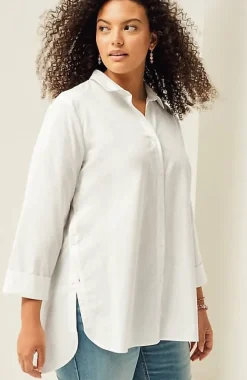 Side-Button Stepped-Hem Tunic | Jjill