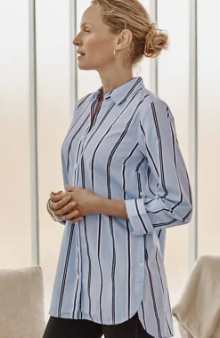 Side-Button Stepped-Hem Tunic | Jjill