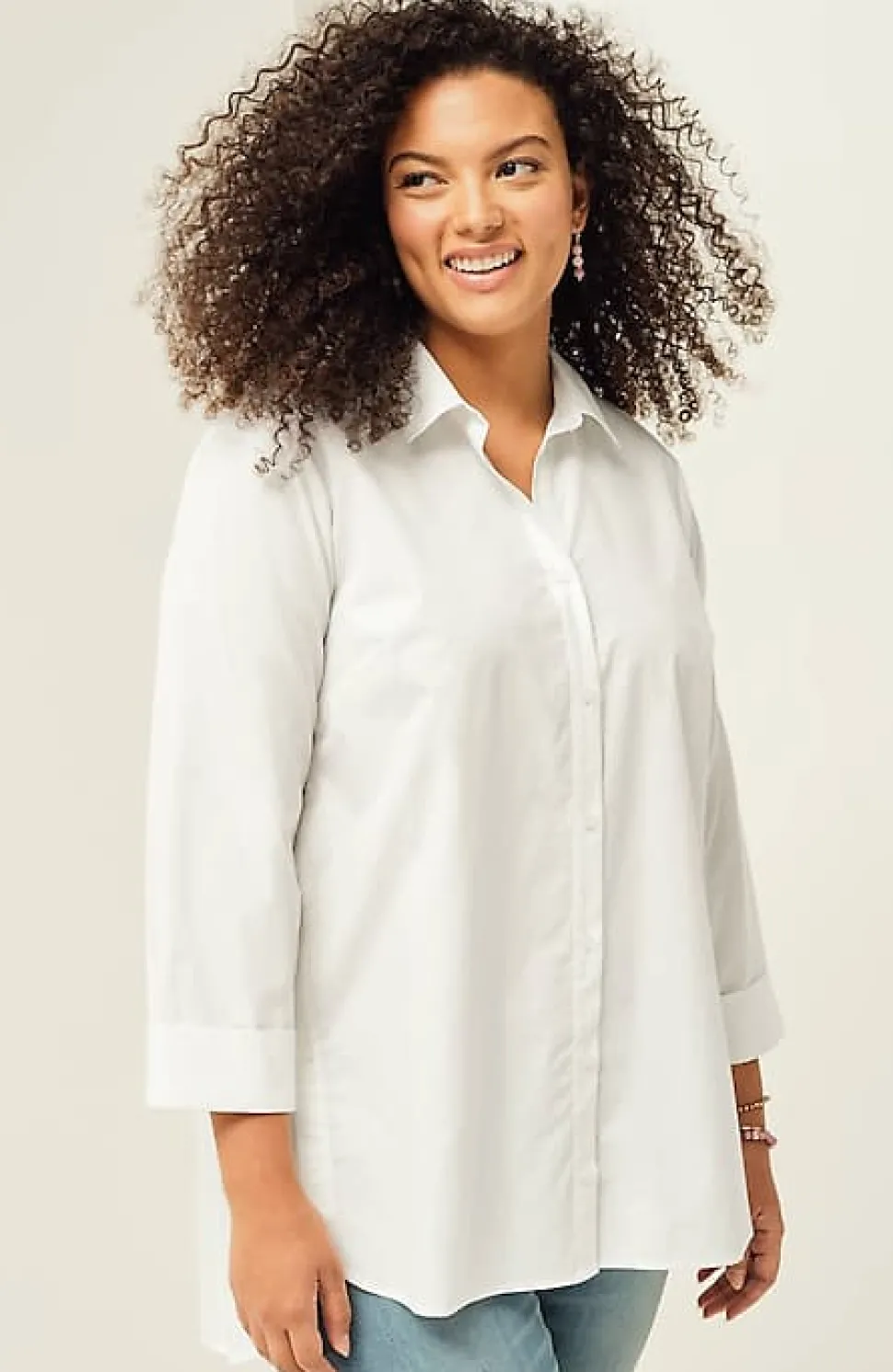 Side-Button Stepped-Hem Tunic | Jjill