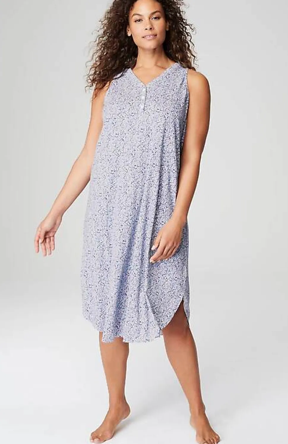 Sleep Ultrasoft Henley Gown | Jjill