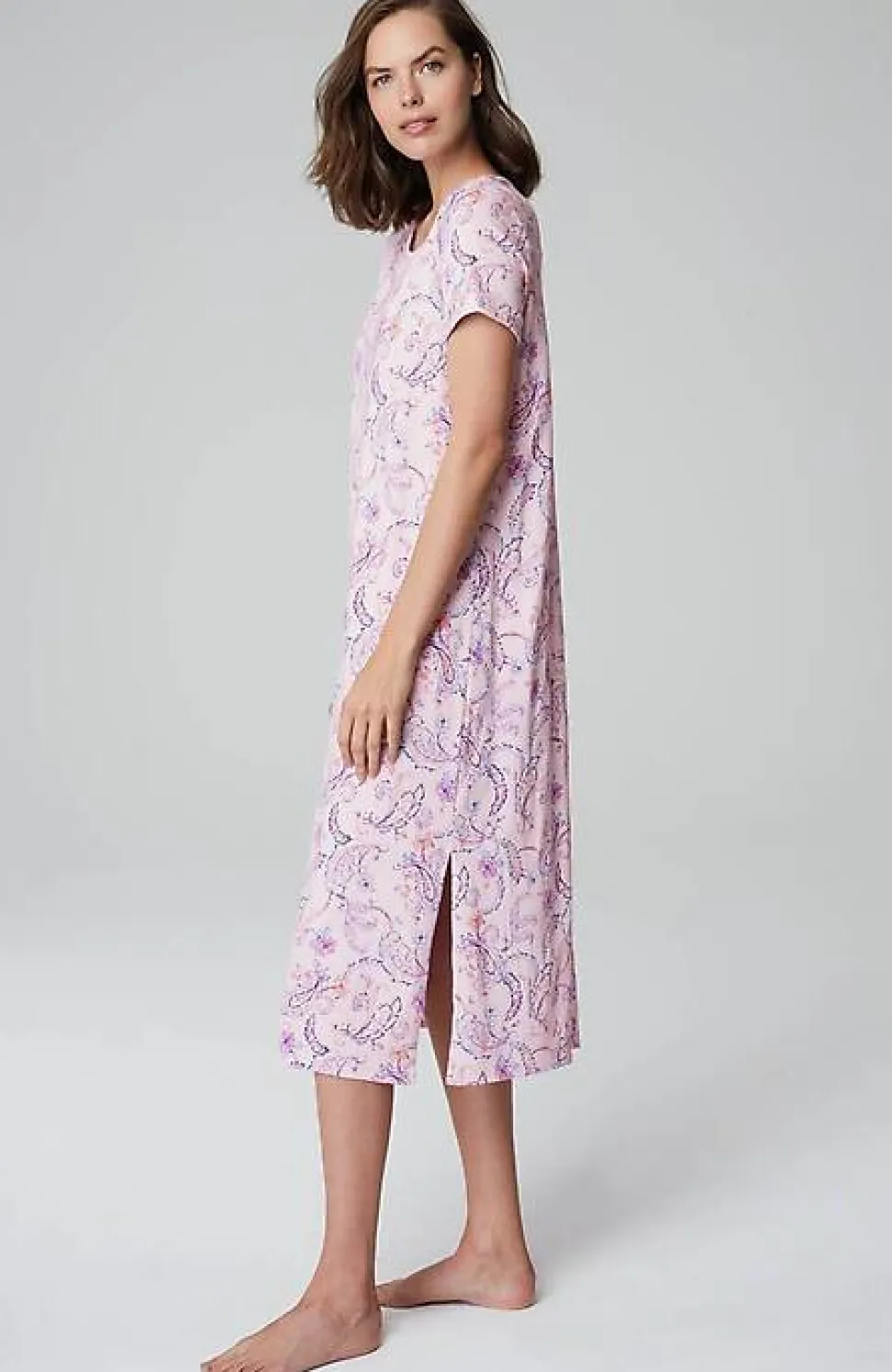 Sleep Ultrasoft Pleat-Back Long Gown | Jjill
