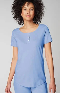 Sleep Ultrasoft Short-Sleeve Henley | Jjill