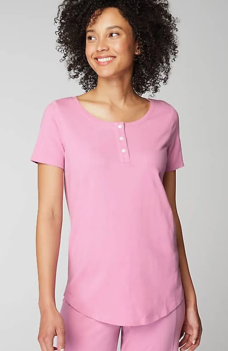 Sleep Ultrasoft Short-Sleeve Henley | Jjill