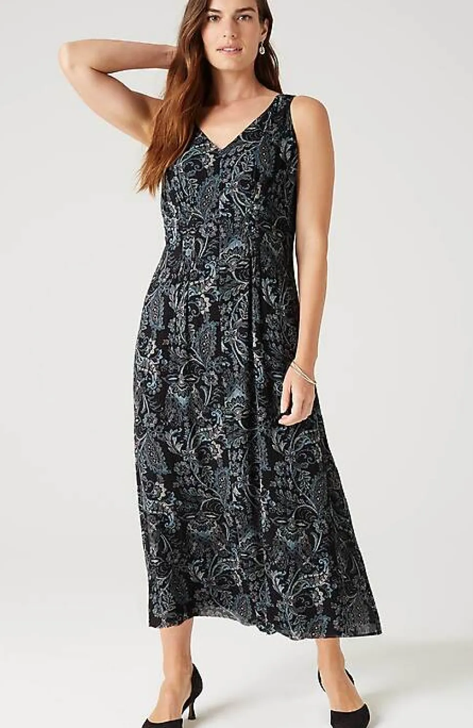 Sleeveless Pleated Maxi Dress | Jjill
