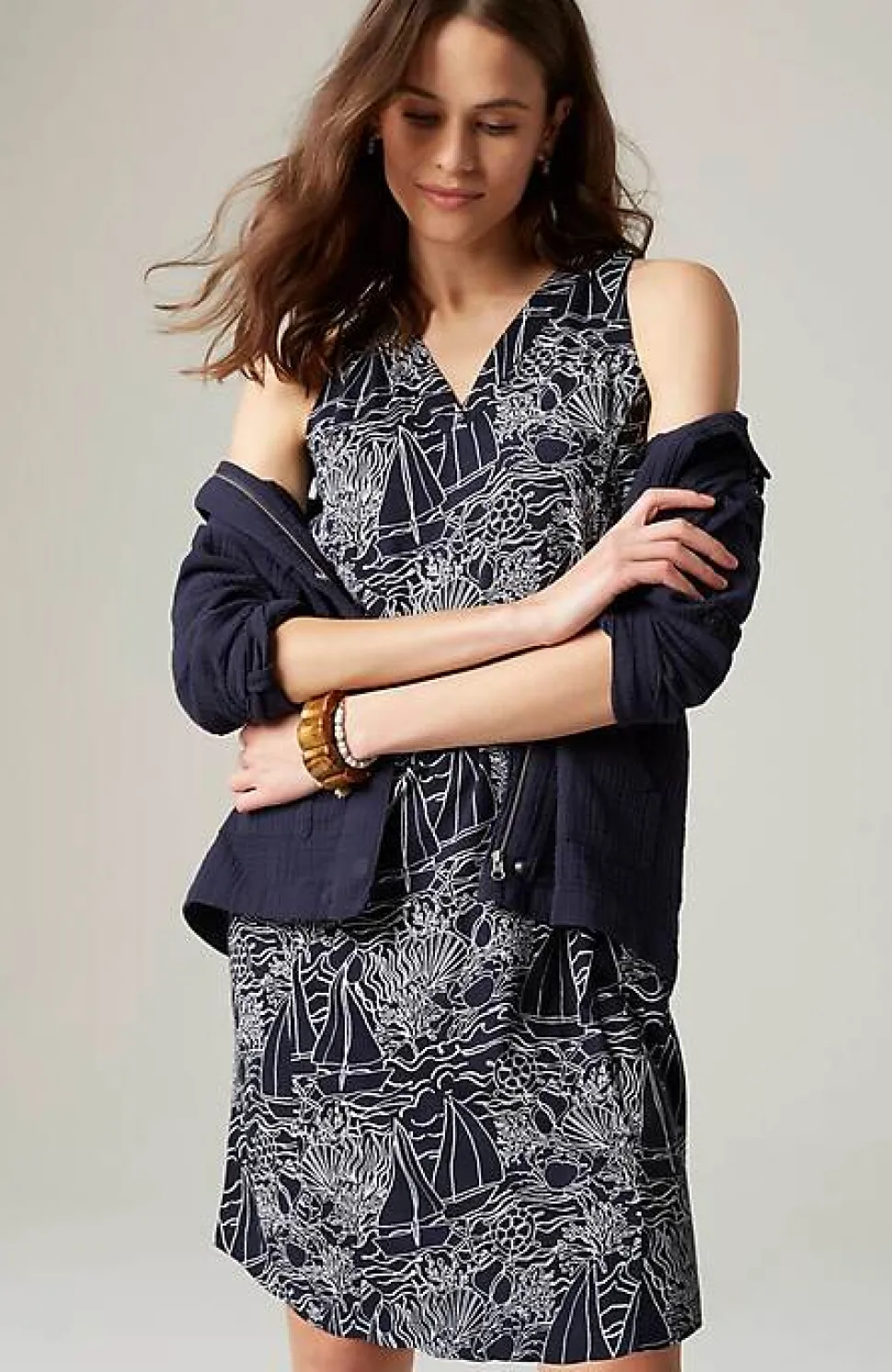 Sleeveless V-Neck Knit Dress | Jjill
