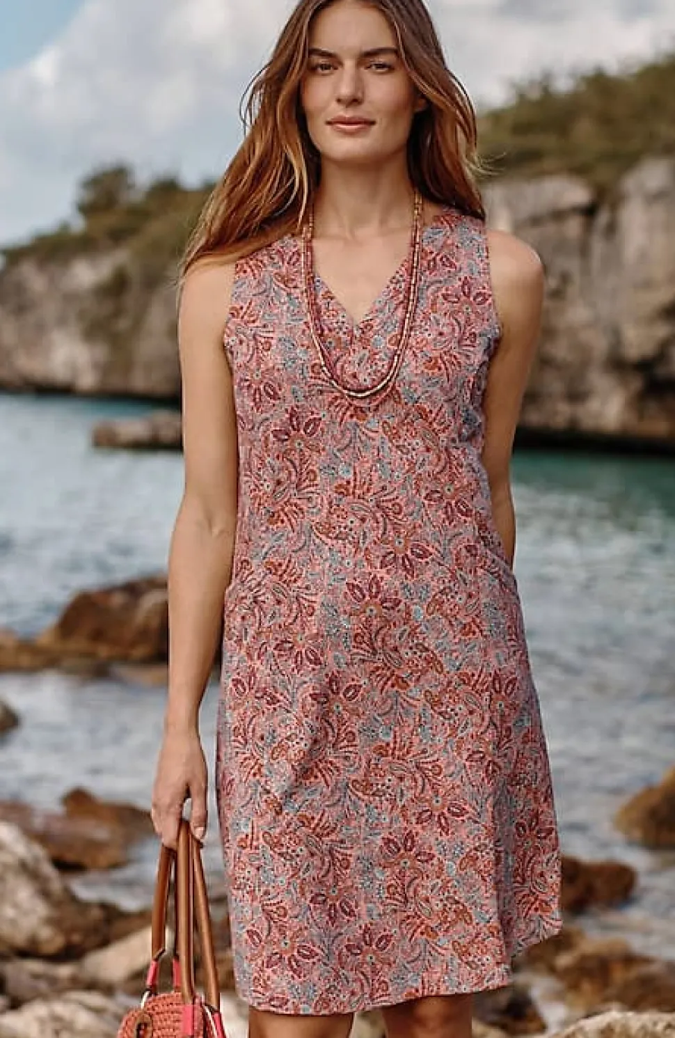 Sleeveless V-Neck Knit Dress | Jjill