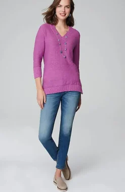 Slub Rib-Trimmed Sweater Tunic | Jjill