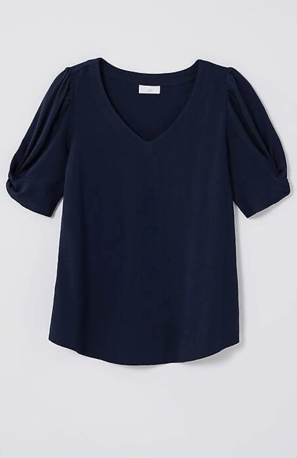 Slub-Knit Twist-Sleeve Tee | Jjill
