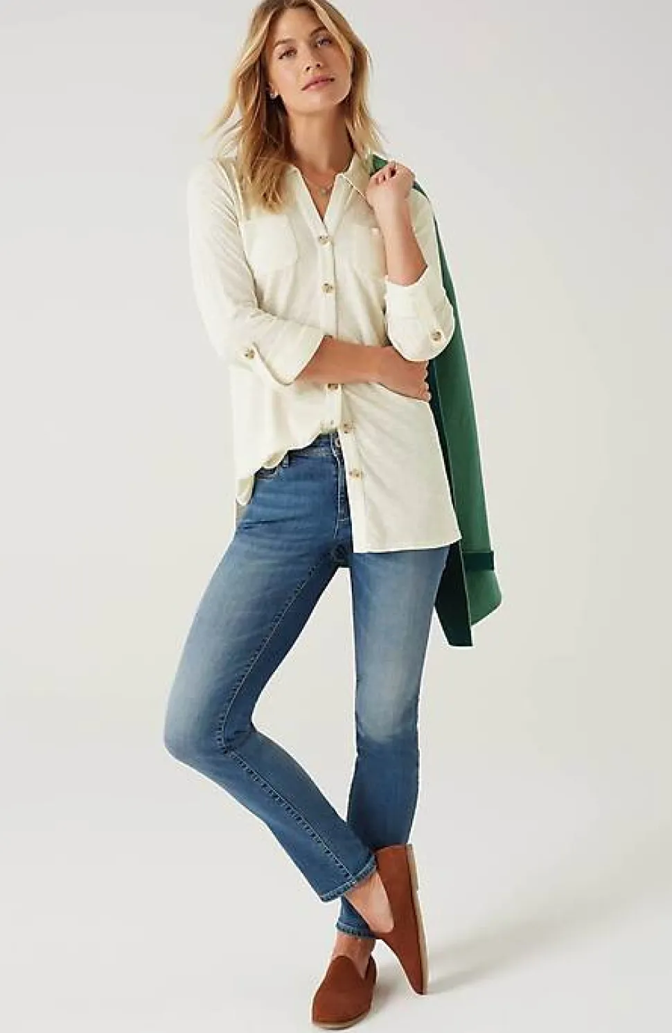 Slub-Textured Patch-Pocket Tunic | Jjill