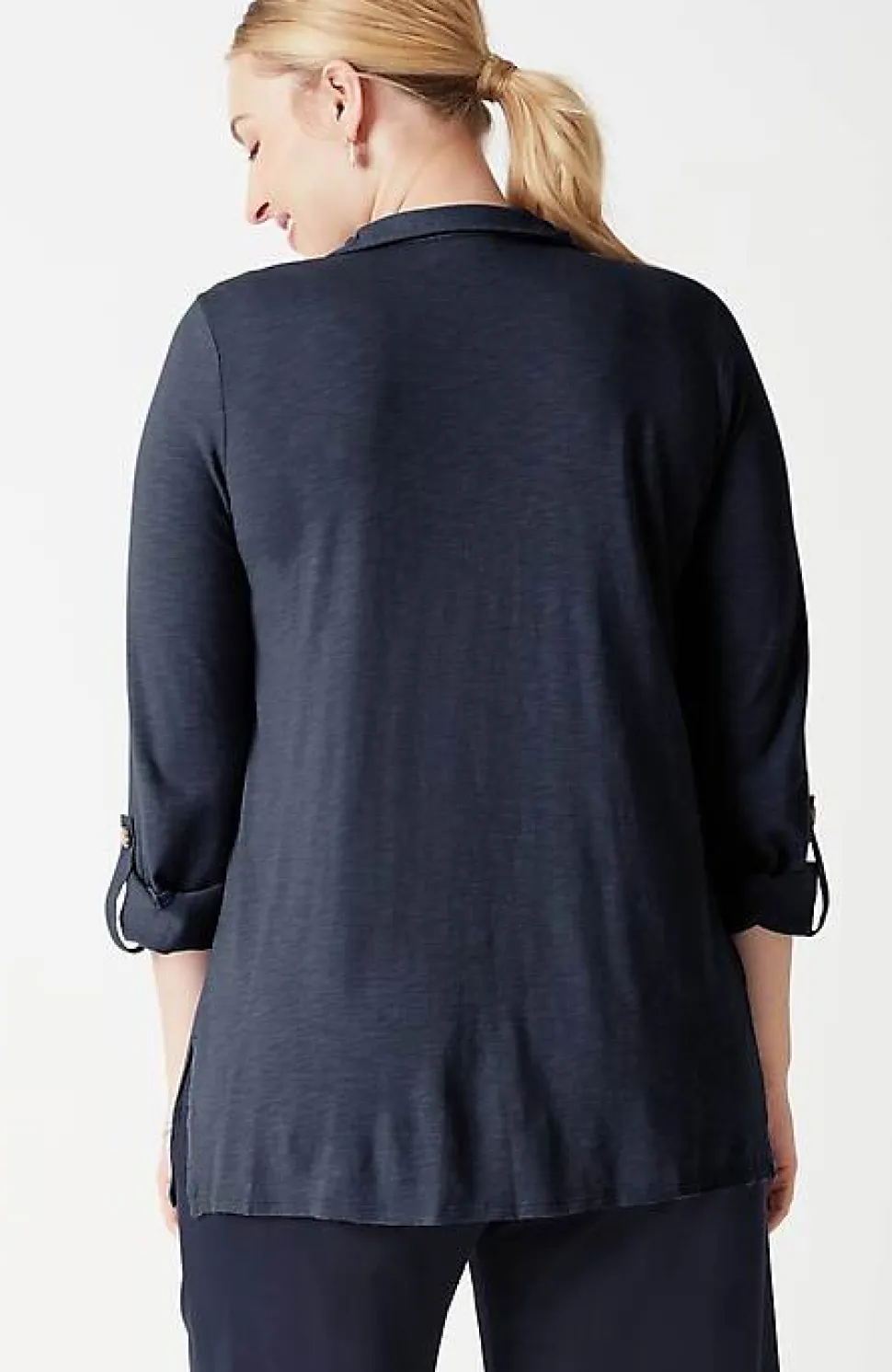 Slub-Textured Patch-Pocket Tunic | Jjill