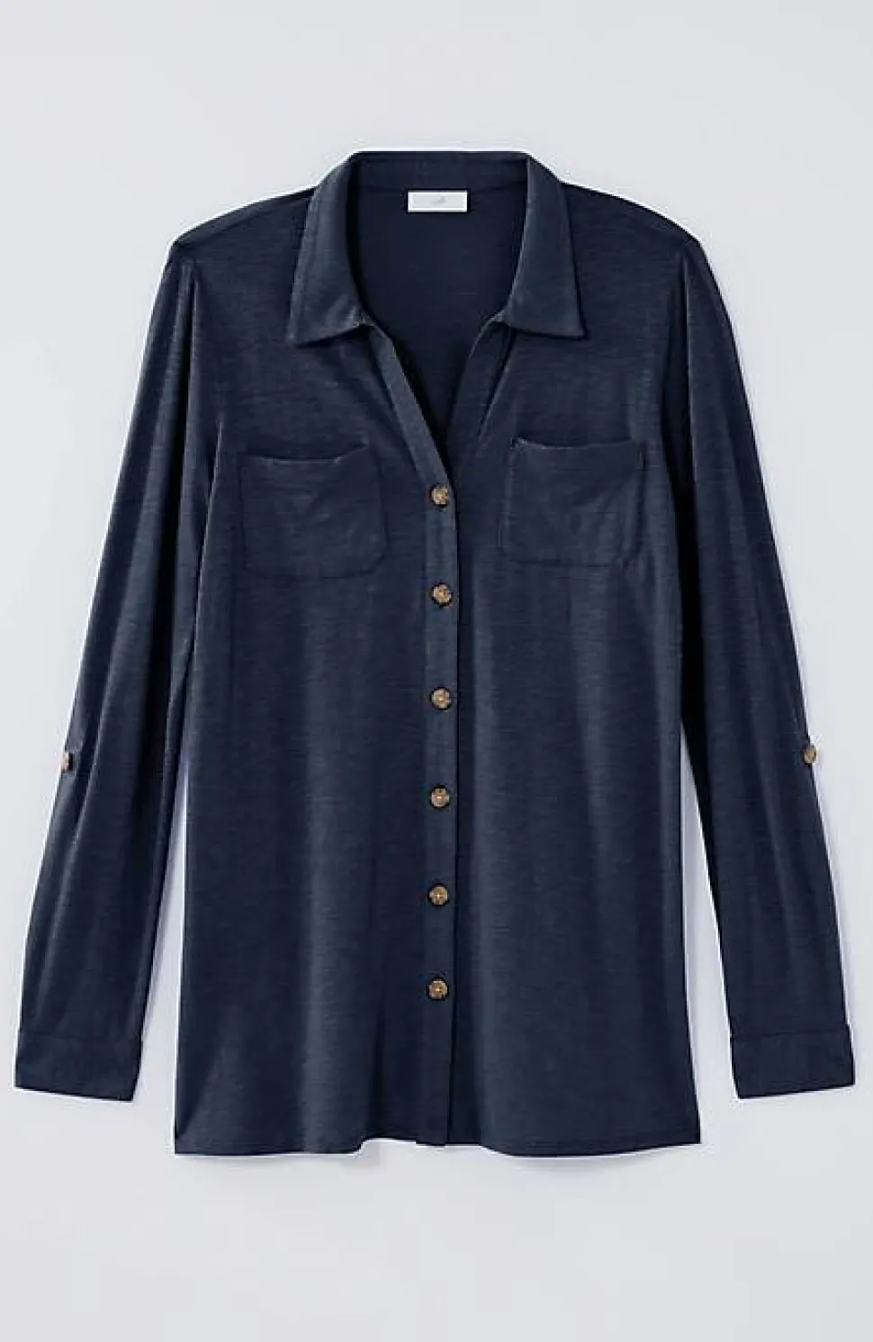 Slub-Textured Patch-Pocket Tunic | Jjill