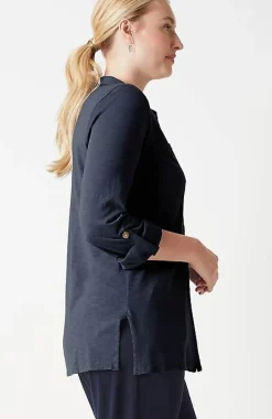 Slub-Textured Patch-Pocket Tunic | Jjill