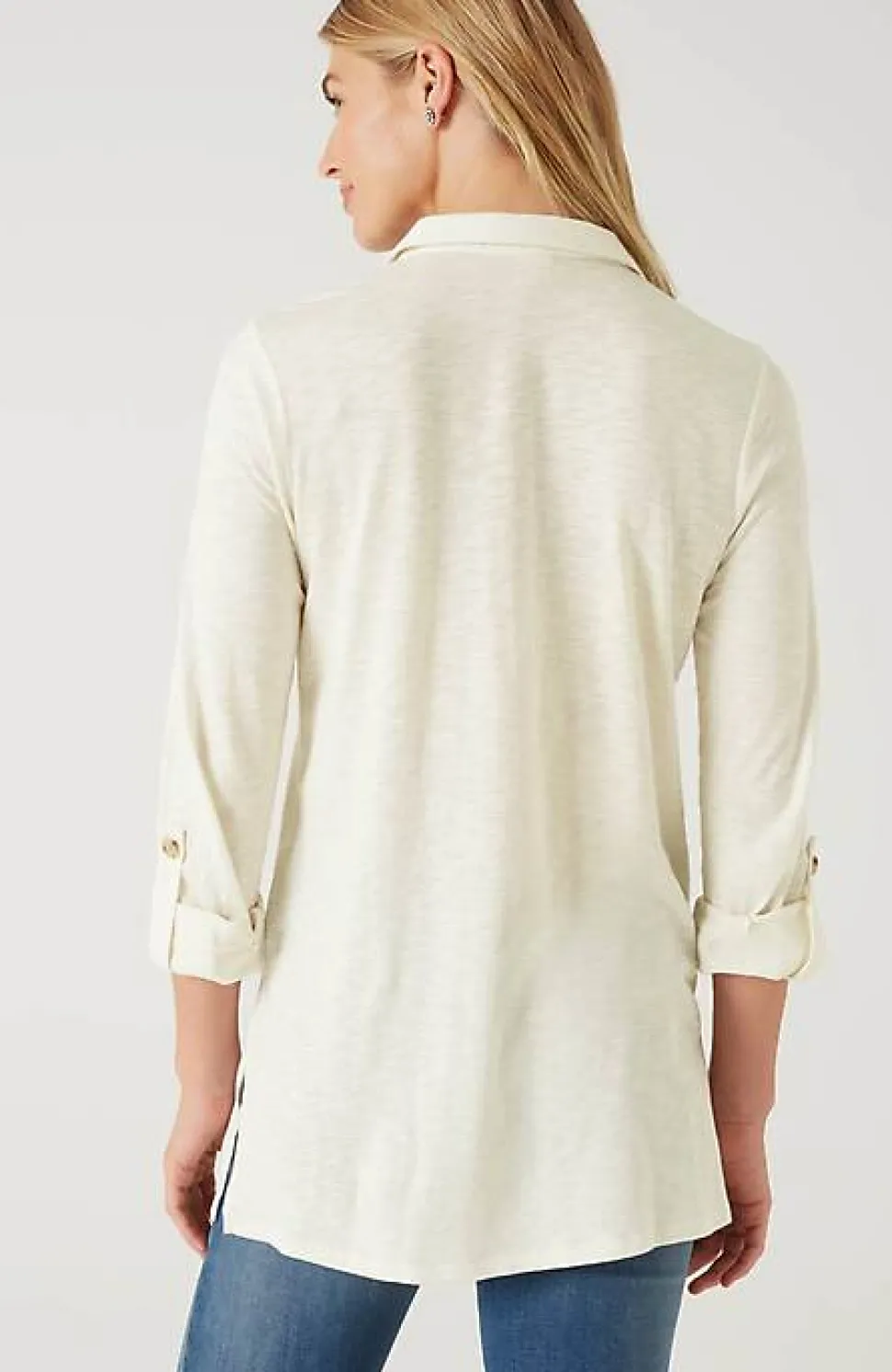 Slub-Textured Patch-Pocket Tunic | Jjill