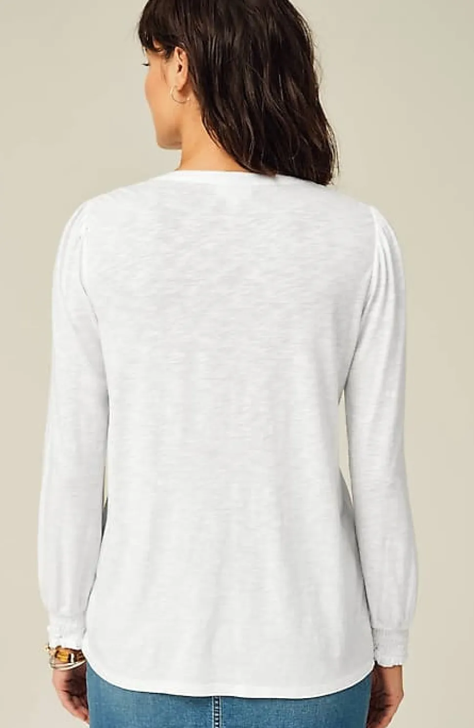 Smocked Henley Top | Jjill