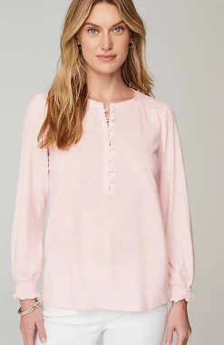 Smocked Henley Top | Jjill