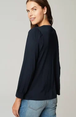 Smocked Henley Top | Jjill