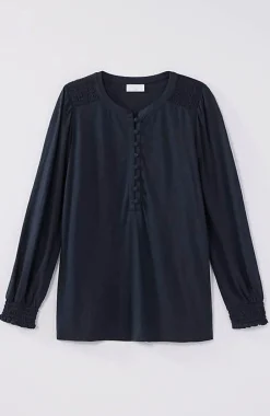 Smocked Henley Top | Jjill