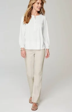 Smocked Henley Top | Jjill