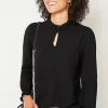 Smocked Mock-Neck Top | Jjill
