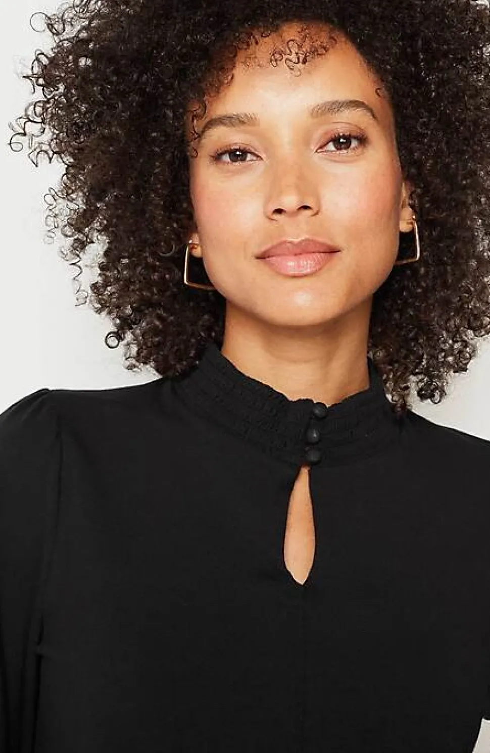 Smocked Mock-Neck Top | Jjill