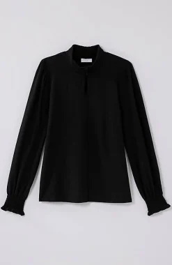 Smocked Mock-Neck Top | Jjill