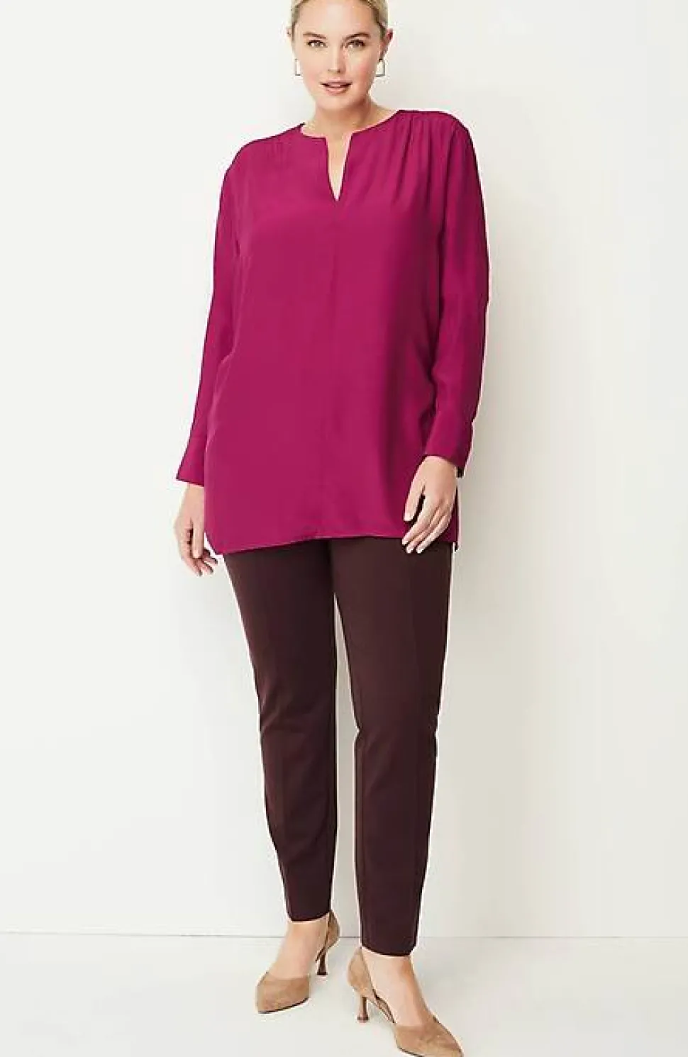 Smocked Split-Neck Tunic | Jjill