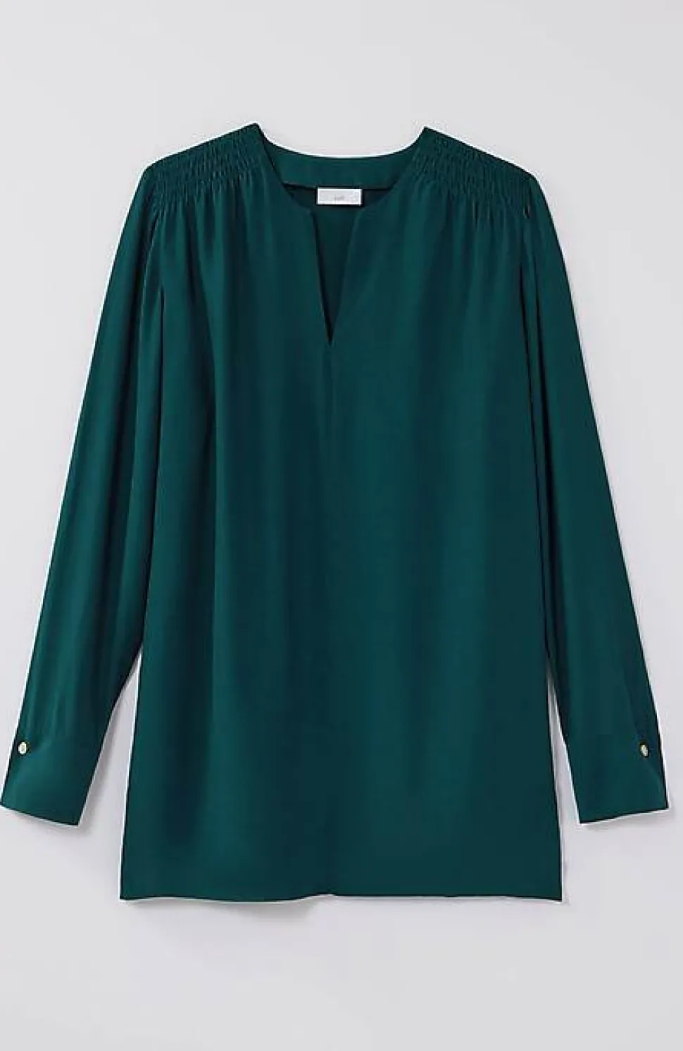 Smocked Split-Neck Tunic | Jjill