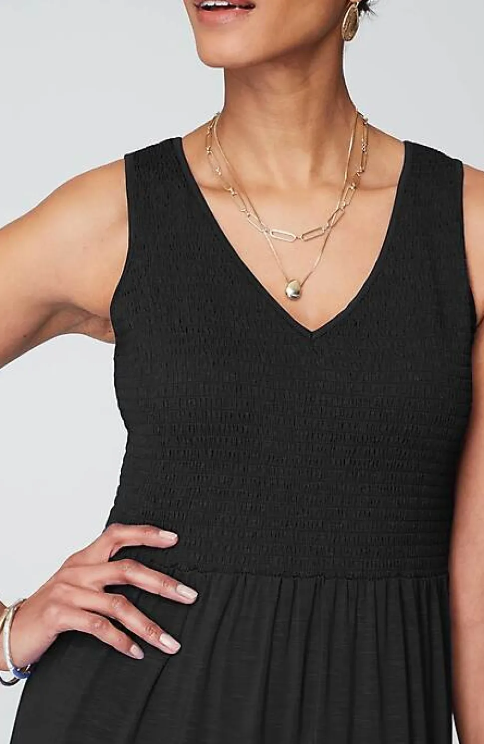 Smocked Tiered Midi Dress | Jjill