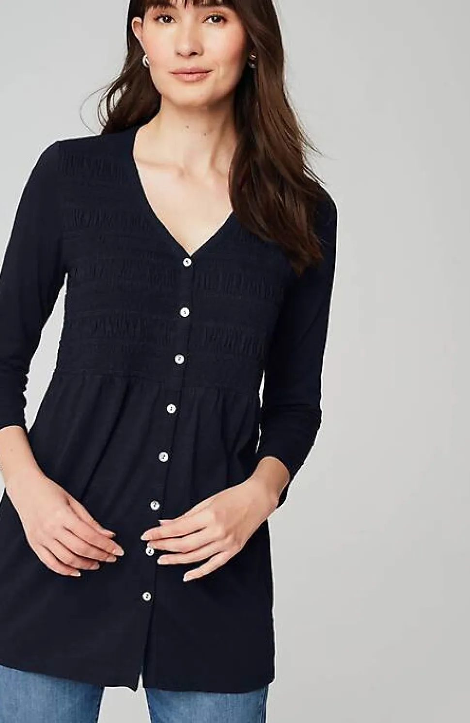 Smocked-Bodice Tunic | Jjill