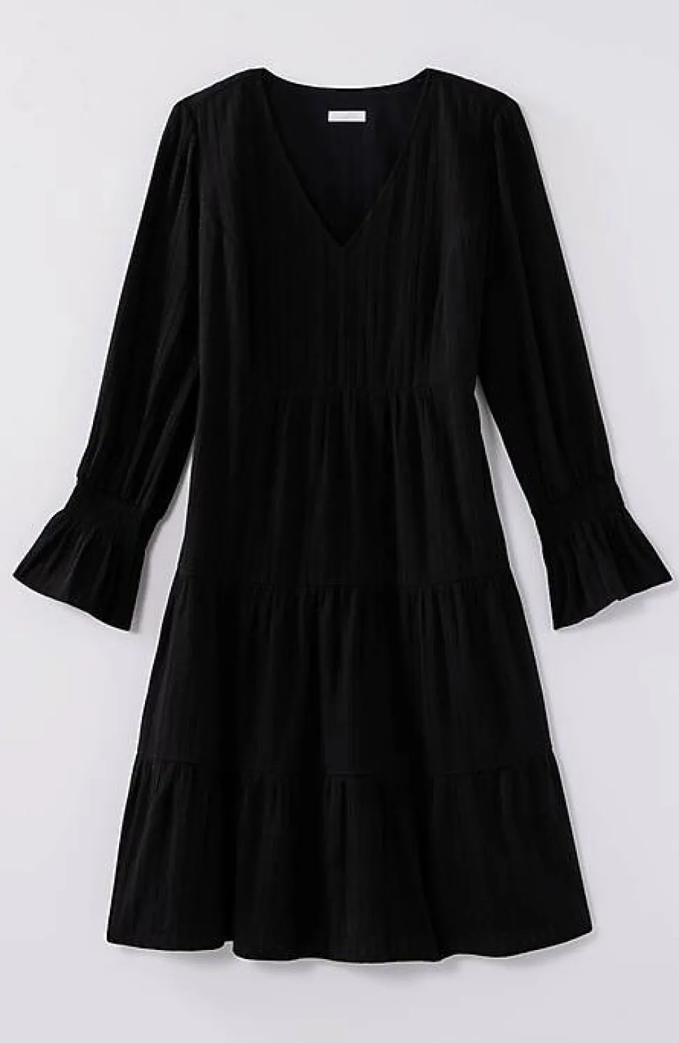 Smocked-Sleeves Tiered Dress | Jjill