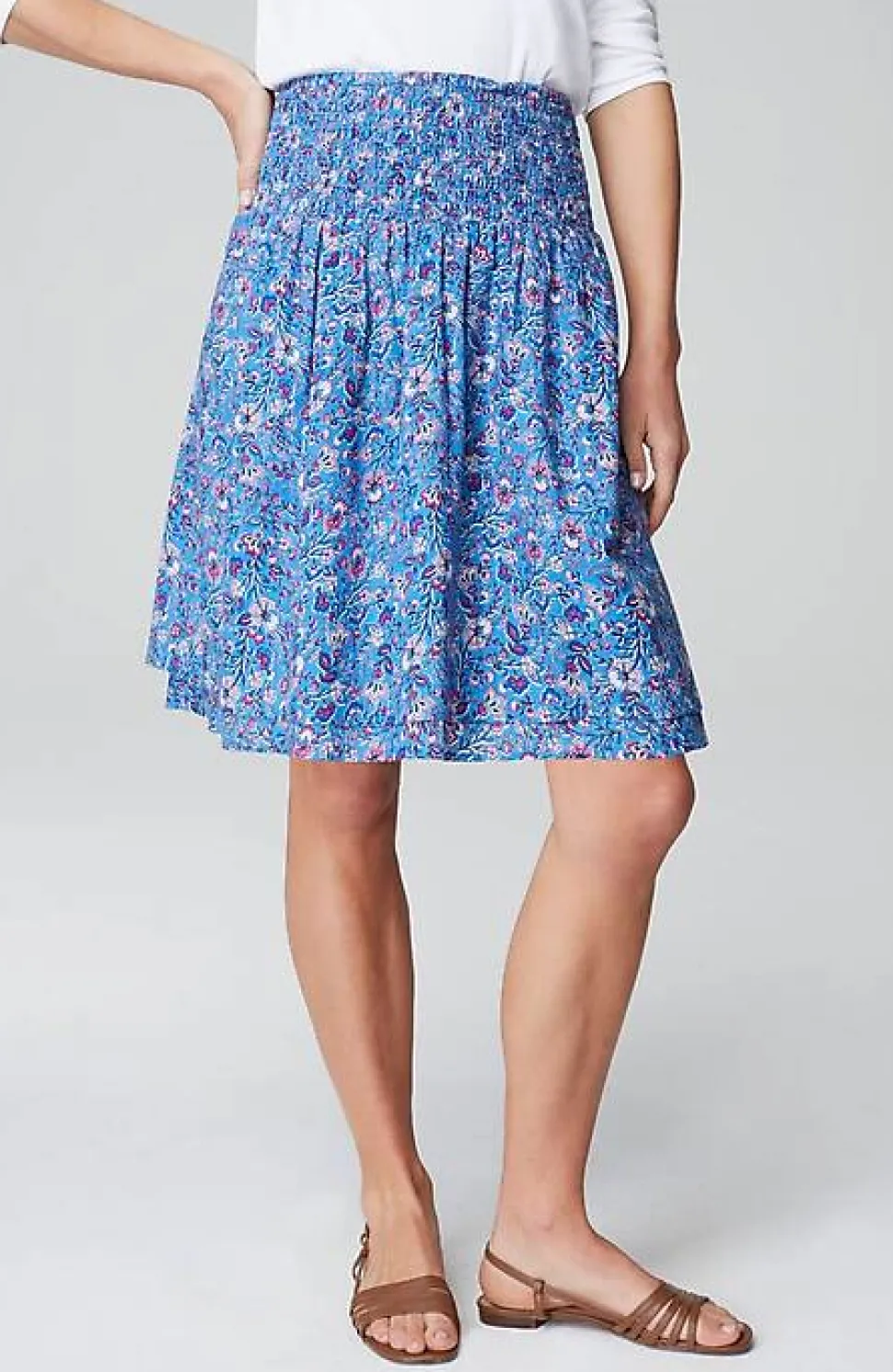 Smocked-Waist Layered Skirt | Jjill
