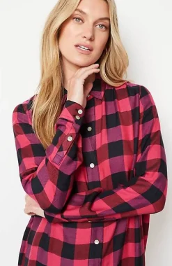 Soft Button-Front Plaid Tunic | Jjill