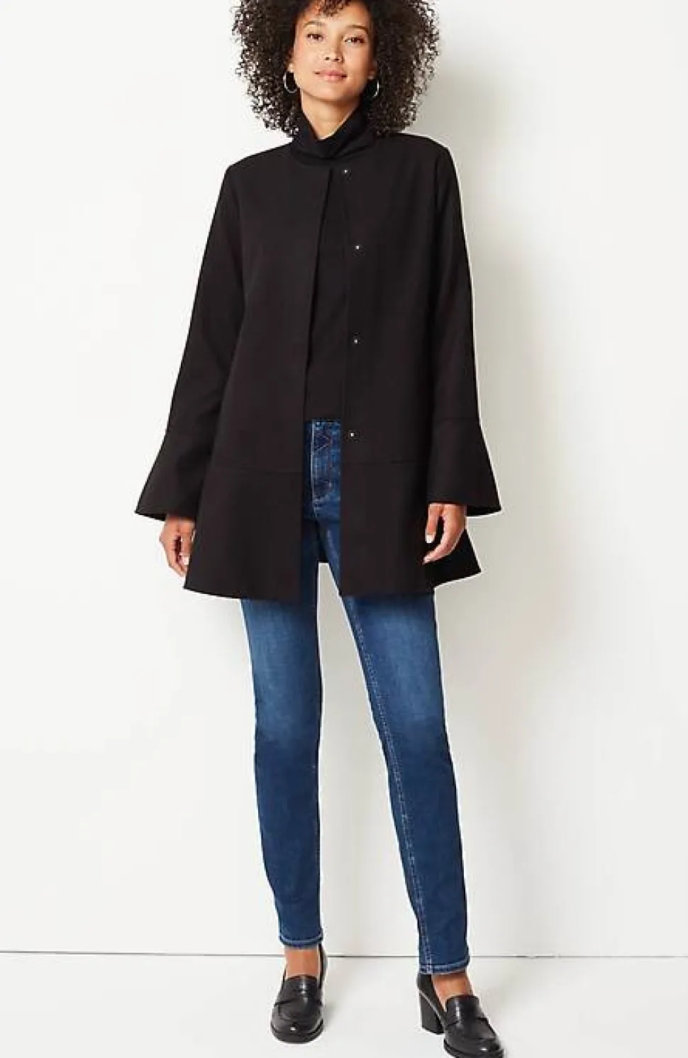Soft-Brushed Flounce-Hem Jacket | Jjill