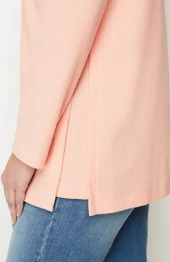 Soft-Brushed Waffle Hoodie Tunic | Jjill