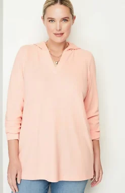 Soft-Brushed Waffle Hoodie Tunic | Jjill