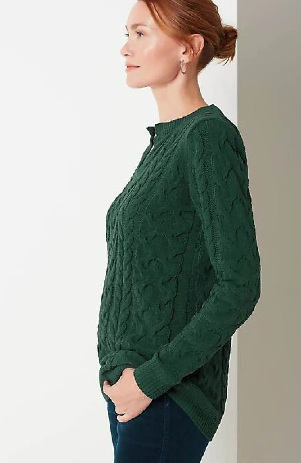 Split-Neck Chenille Tunic | Jjill