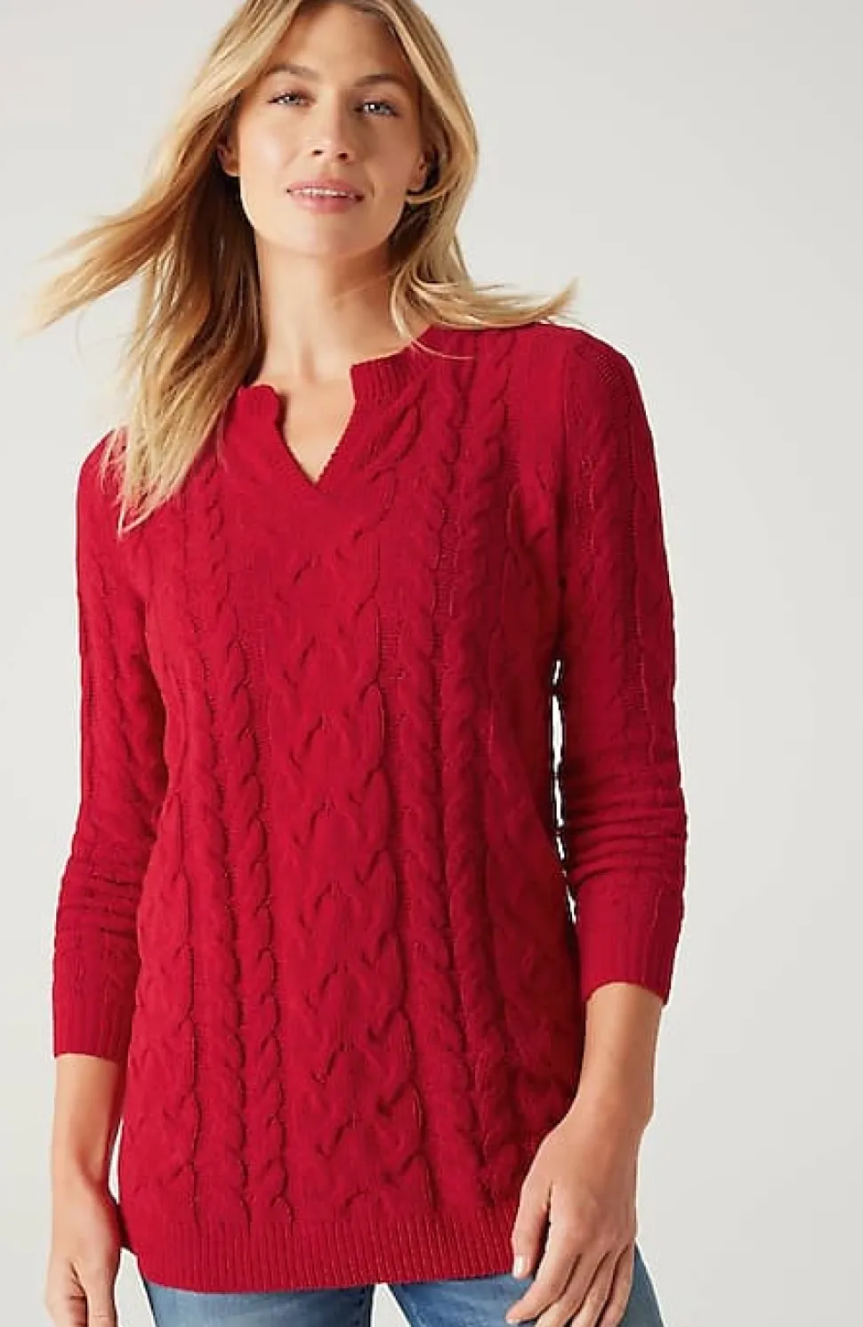 Split-Neck Chenille Tunic | Jjill
