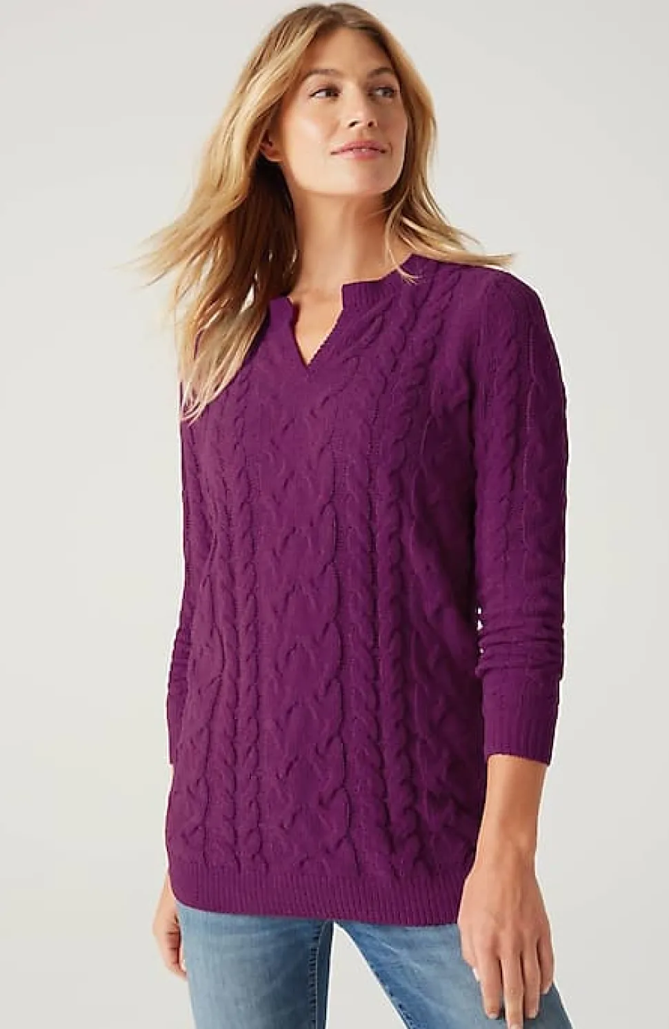 Split-Neck Chenille Tunic | Jjill