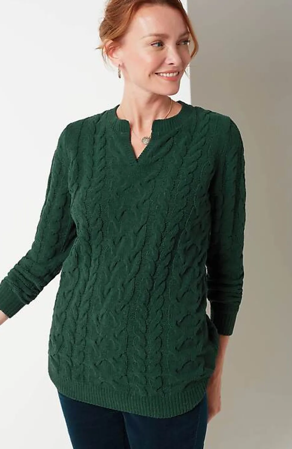 Split-Neck Chenille Tunic | Jjill