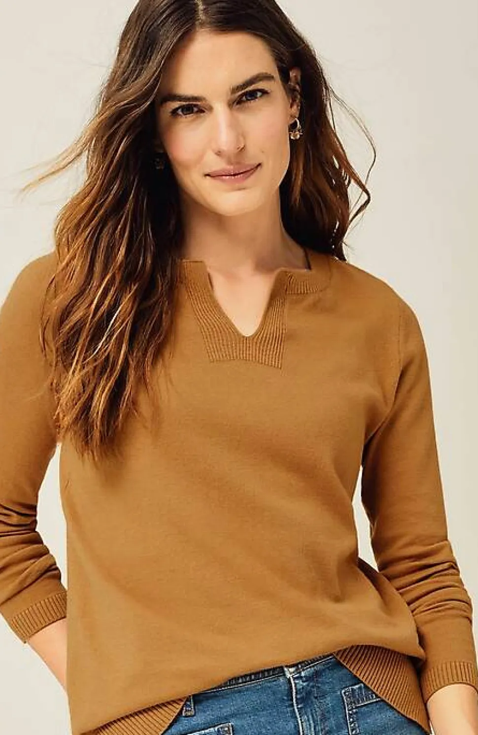 Split-Neck Pullover Sweater | Jjill