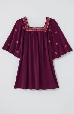 Square-Neck Elbow-Sleeve Top | Jjill