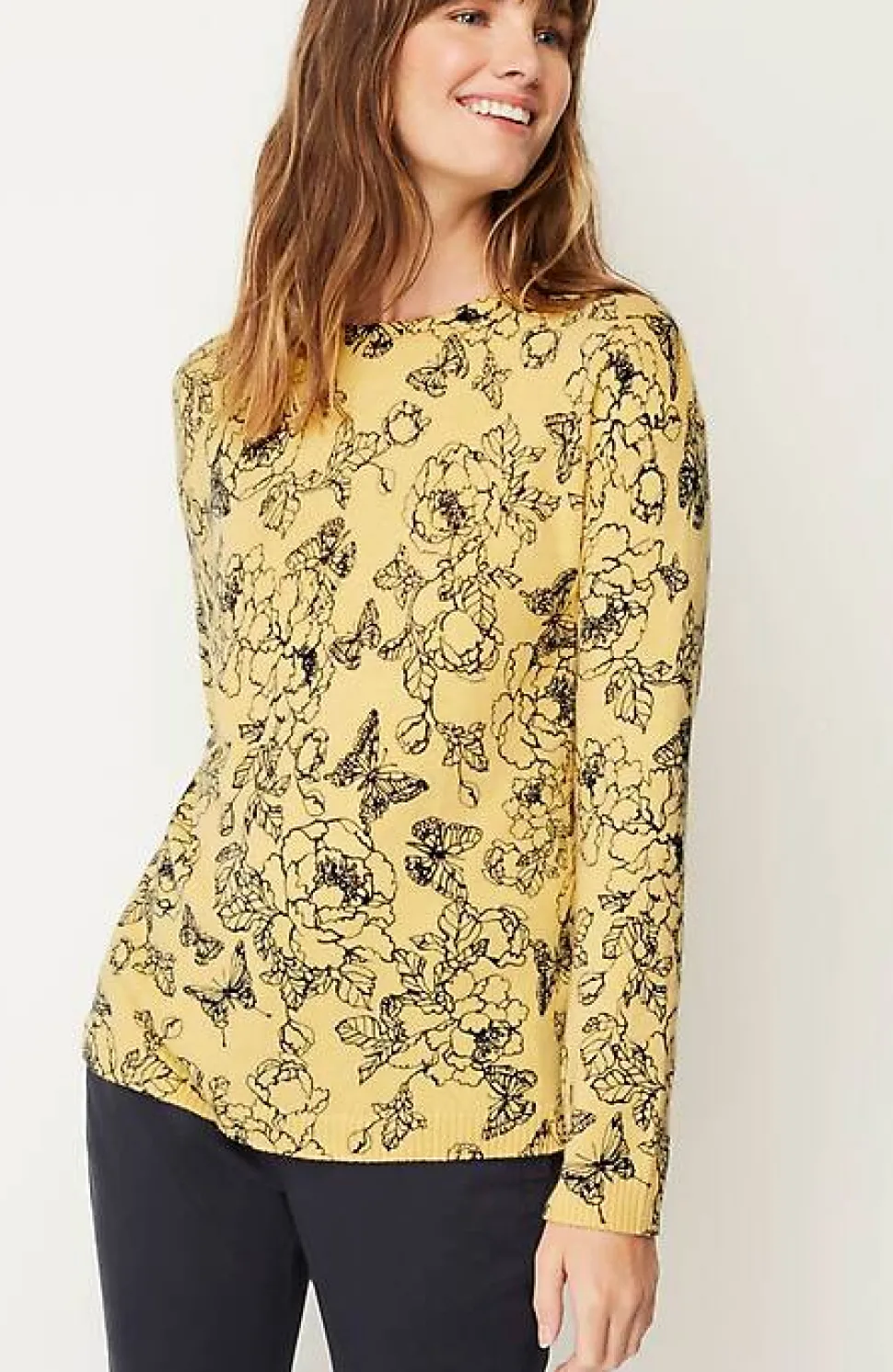 Stenciled Garden Pullover Sweater | Jjill