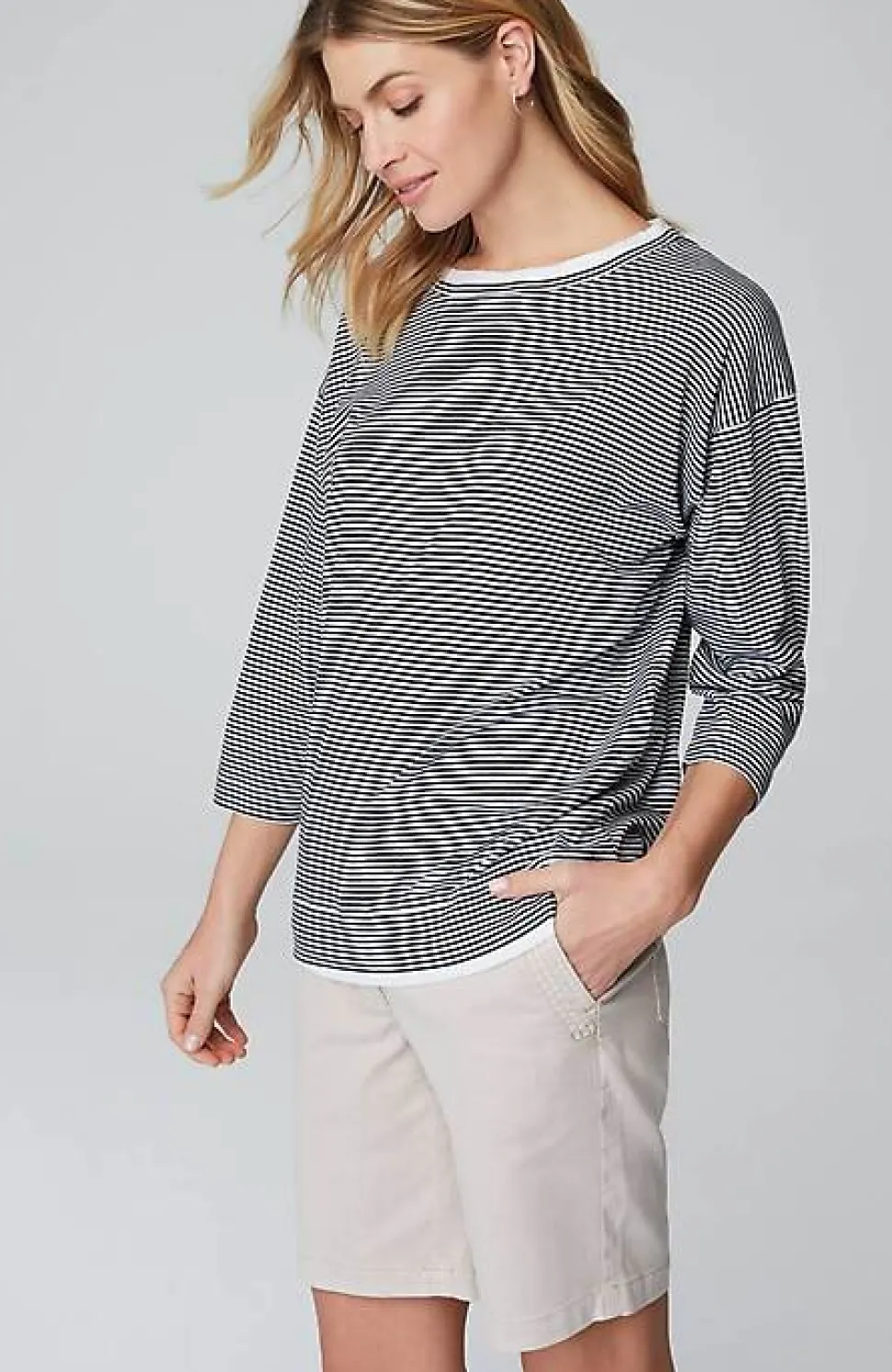 Striped Double-Layer Tee | Jjill