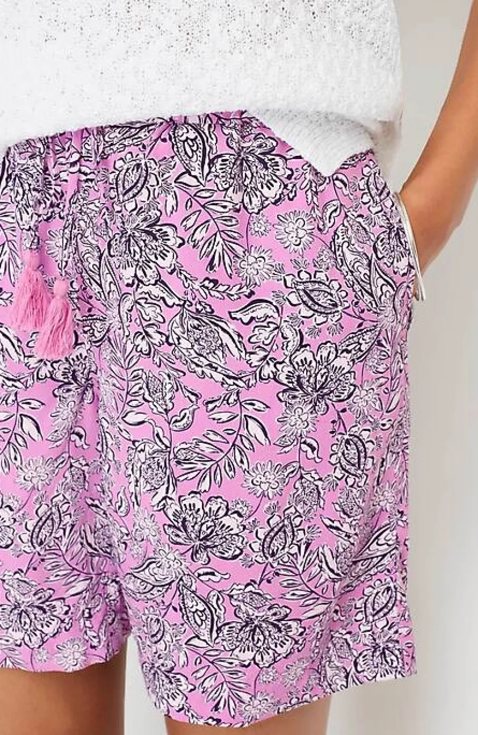 Tasseled-Drawstring Pull-On Shorts | Jjill